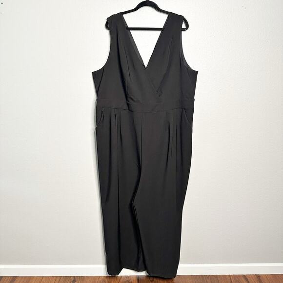 Torrid Studio Refined Sleeveless Black Crepe Surplice Jumpsuit women’s plus 26 - Picture 2 of 14
